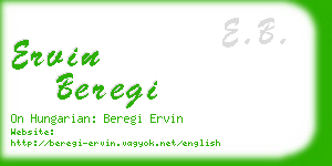 ervin beregi business card